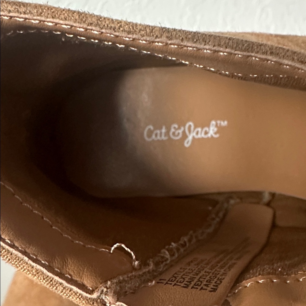 Cat & Jack Toddler Girl Tan Suede Boots - Size 11 - Picture 2 of 8
